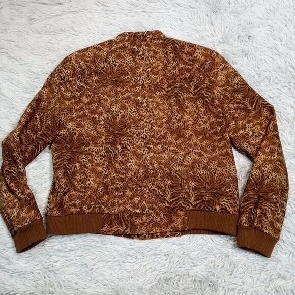Vintage Norton McNaughton Jacket Womens 10 Brown Animal‎ Print Leopard Cheetah - Picture 2 of 12